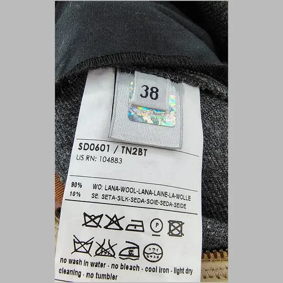 D&G Dolce & Gabbana Wool Silk Sheath Exposed Ruffled Zipper Dress Charcoal IT 38 - Picture 5 of 16